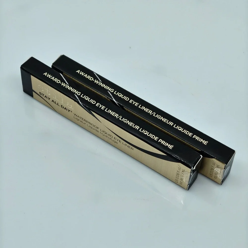 Stila Stay All Day Waterproof Liquid Eye Liner Intense Black Set of 2 New In Box
